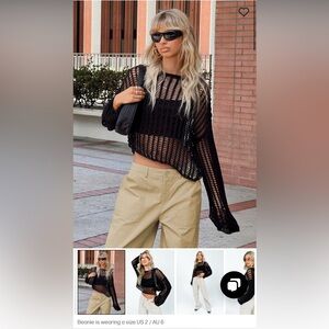 Princess Polly: Kennedy Sweater Black Size 6